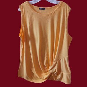 Sampeel Womens Sleeveless Yellow Twist Front Tank Top Size XXlarge